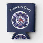 Blue Firefighter Badge Logo Persoonlijk Blikjeskoeler (Voorkant)