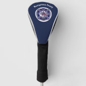 Blue Firefighter Badge Logo Persoonlijk Golfheadcover (Voorkant)
