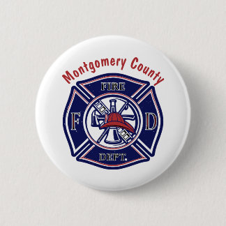 Blue Firefighter Badge Logo Persoonlijk Ronde Button 5,7 Cm