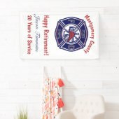 Blue Firefighter Badge Logo Retirement Party Spandoek (Insitu)