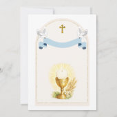 Blue First Holy Communion Invitation (Dos)
