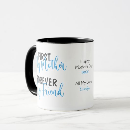 Blue First Moeder Forever Friend Mok (Voorkant links)