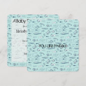 Blue Fish-Baby shower Kaart (Voorkant / Achterkant)