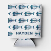 Blue Fish Botten Patroon Gepersonaliseerd Blikjeskoeler (Voorkant)