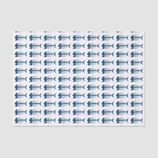 Blue Fish Botten Pattern Tissuepapier (Voorkant)