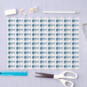 Blue Fish Botten Pattern Tissuepapier (Craft)