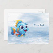 Blue Fish-Briefkaart Briefkaart (Voorkant / Achterkant)