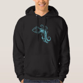 Blue fish Pattern Hoodie (Voorkant)