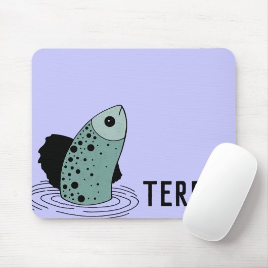 Blue Fish Personalized Mousepad Muismat (Met muis)