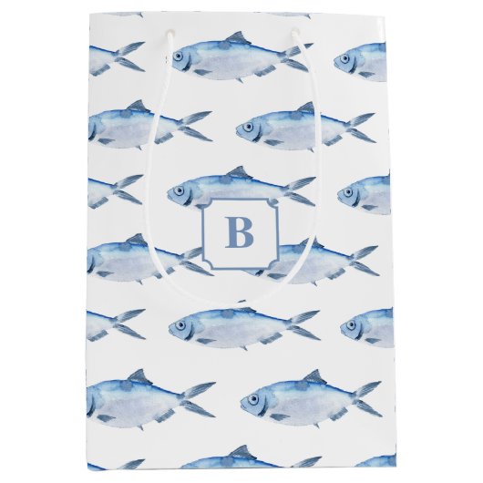 Blue Fish Waterverf Coastal Medium Cadeauzakje (Voorkant)