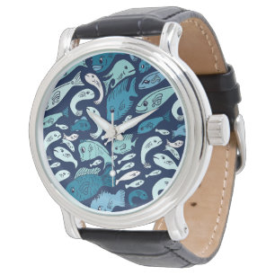 Blue Fish Wereldbol Watch Horloge