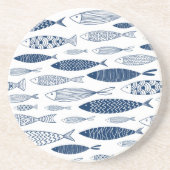 Blue fishes zandsteen onderzetter (Voorkant)