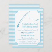 Blue Fishing thème bébé douche Invitations (Devant / Derrière)