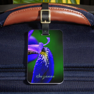 Blue Flag Iris ventilator Petal Sluiten Gepersonal Bagagelabel