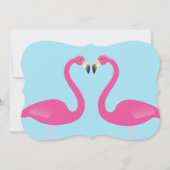 Blue Flamant rose Beach Wedding Invitation (Dos)