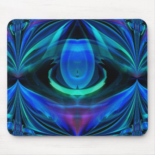 Blue Flame Abstract Mousepad Muismat (Voorkant)