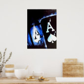 Blue Flame Pocket Aces Poker poster van Teo Alfons (Keuken)