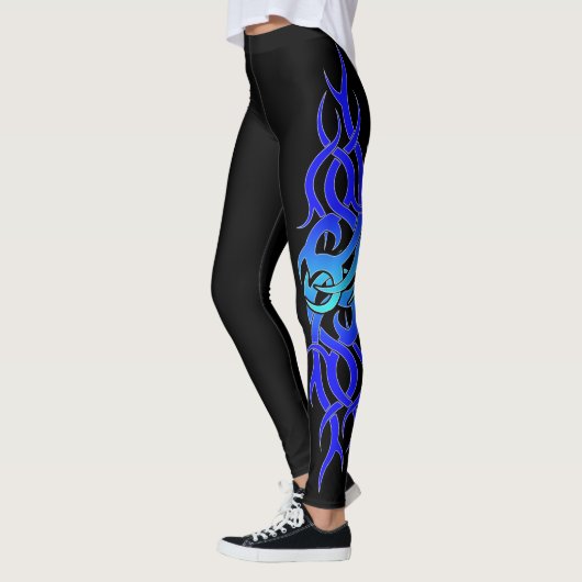 "Blue Flame" Tattoo-effect Leggings (Links)