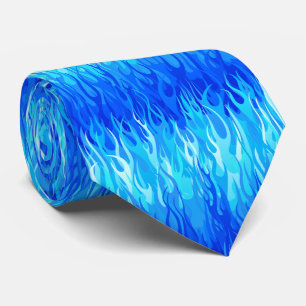 Blue Flames Pattern - Hot Rod Stropdas
