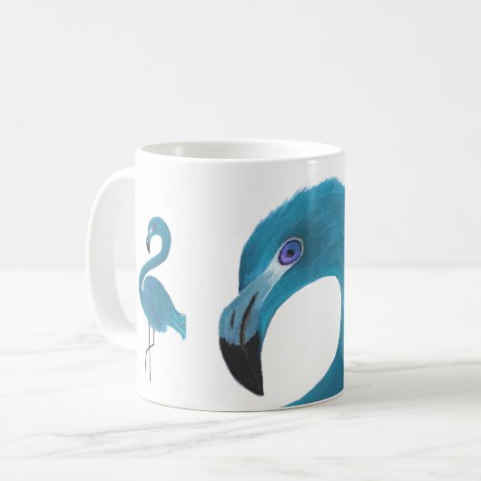 Blue Flamingo Art Koffiemok (Voorkant links)