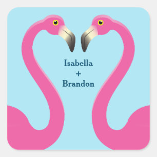 Blue Flamingo Beach bruiloft Sticker