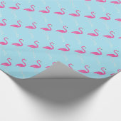 Blue Flamingo Wrapping Paper Cadeaupapier (Hoek)