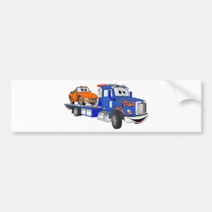 Blue Flatbed Tow Truck Bumpersticker