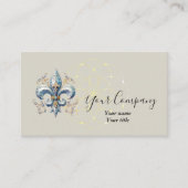 Blue Fleur-de-Lis Business Card Visitekaartje (Voorkant)