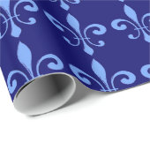 Blue Fleur De Lis Cadeaupapier (Rol Hoek)