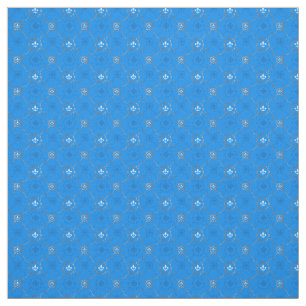 Blue Fleur de Lis, het Franse Lili-patroon Stof