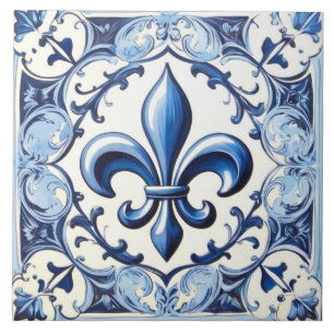 Blue Fleur de Lis Tegel - Backsplash Keramische Te Tegeltje