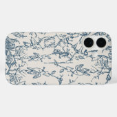 Blue Flora Hand-Drawn Aesthetic iPhone / iPad case (Achterkant (horizontaal))