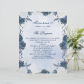 Blue Floral 18 Candles et Cérémonie Rose Programme (Debout devant)