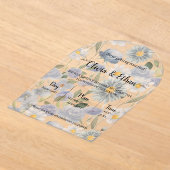 Blue Floral Acrylic Wedding Invitation (Poser)