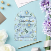 Blue Floral Acrylic Wedding Invitation (Insitu (Mariage))