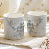 Blue Floral Add Name Hummingbird Coffee Mug
