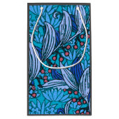 Blue Floral Antiek Boho Modern Klein Cadeauzakje (Achterkant)