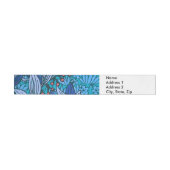 Blue Floral Antiek Boho Modern Omwikkelbaar Adreslabel (Individueel)