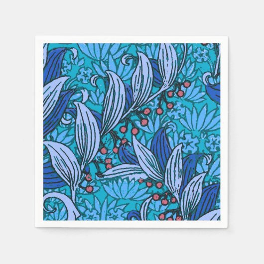Blue Floral Antiek Boho Modern Servetten (Voorkant)