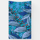 Blue Floral Antiek Boho Modern Spandoek (Verticaal)