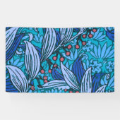 Blue Floral Antiek Boho Modern Spandoek (Horizontaal)