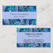 Blue Floral Antiek Boho Modern Visitekaartje (Voorkant / Achterkant)