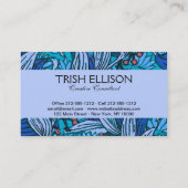 Blue Floral Antiek Boho Modern Visitekaartje (Achterkant)