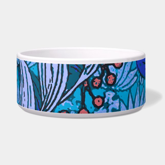 Blue Floral Antiek Boho Modern Voerbakje (Links)