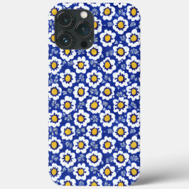 Blue Floral Arabic Pattern iPhone 13 Pro Max Hoesje