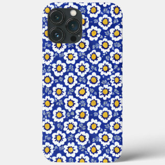 Blue Floral Arabic Pattern iPhone 13 Pro Max Hoesje