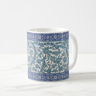 Blue  Floral Arabic Pattern Koffiemok