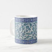 Blue  Floral Arabic Pattern Koffiemok (Voorkant links)