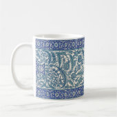 Blue  Floral Arabic Pattern Koffiemok (Links)