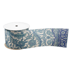 Blue Floral Arabic Pattern Lint